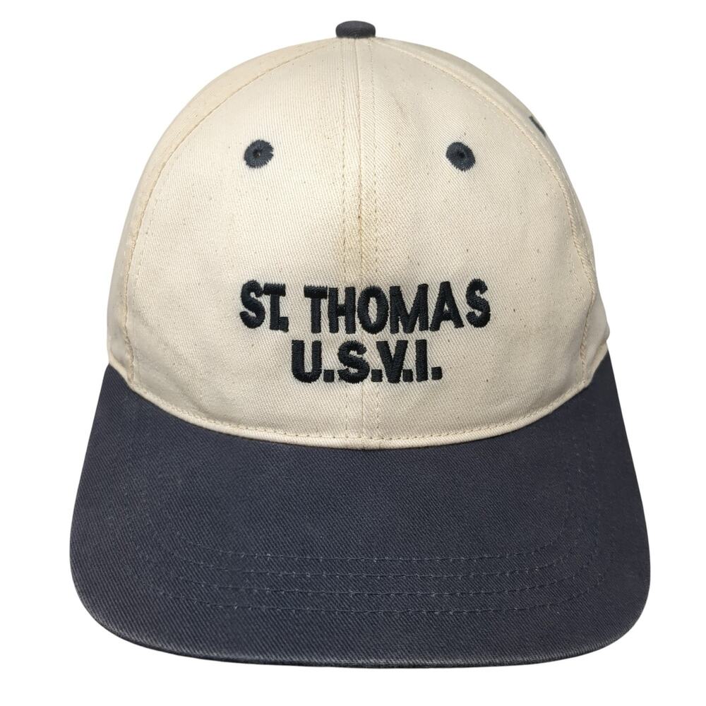 St. Thomas USVI Slideback Baseball Cap Beige One Size Adjustable Del Sol